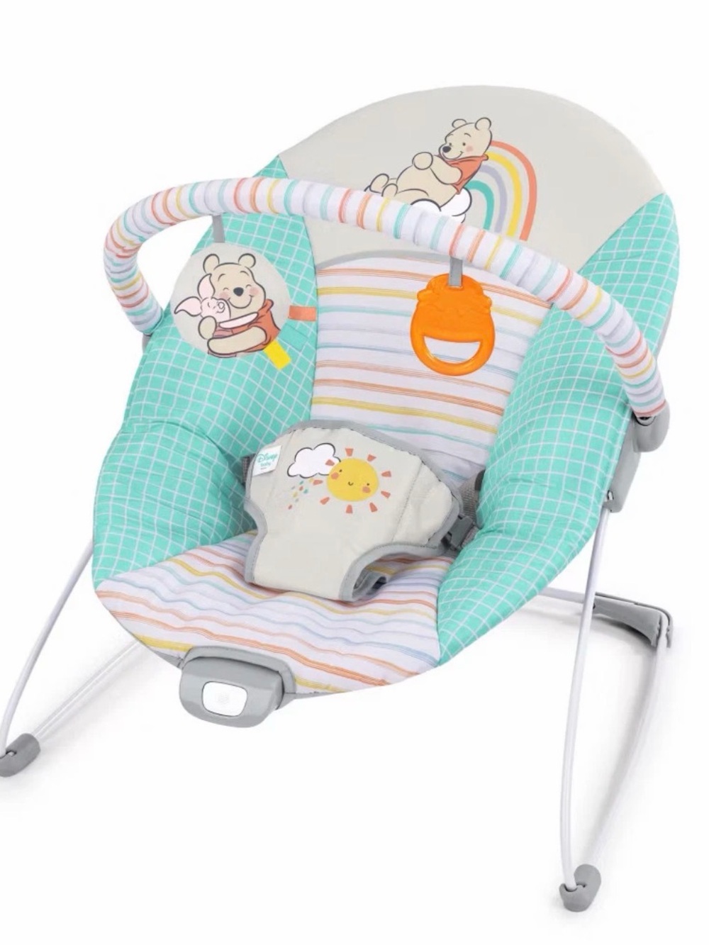 Infant Bouncer Seat with Play Bar - Mint and Cream